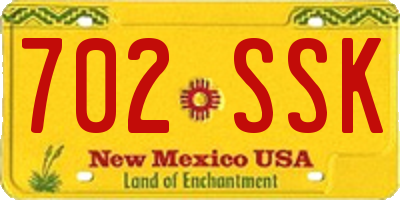NM license plate 702SSK