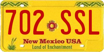 NM license plate 702SSL