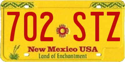 NM license plate 702STZ