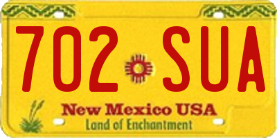 NM license plate 702SUA