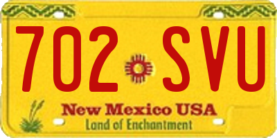 NM license plate 702SVU