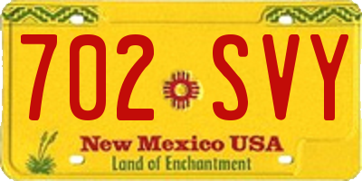 NM license plate 702SVY