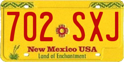 NM license plate 702SXJ