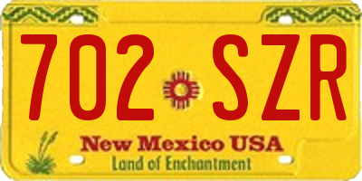 NM license plate 702SZR