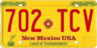 NM license plate 702TCV