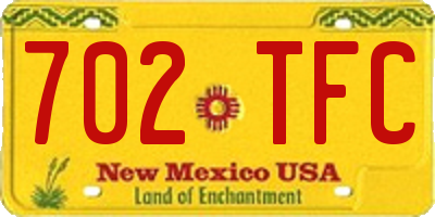 NM license plate 702TFC