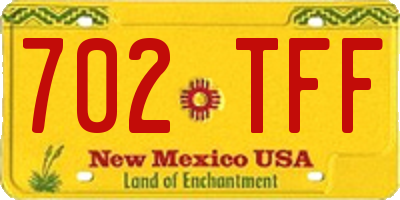 NM license plate 702TFF