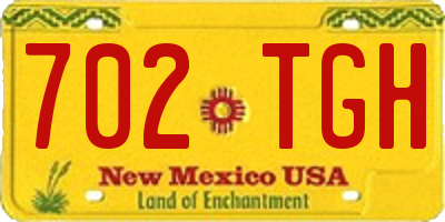 NM license plate 702TGH