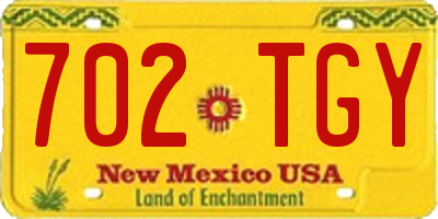 NM license plate 702TGY