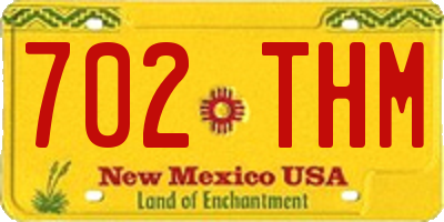 NM license plate 702THM