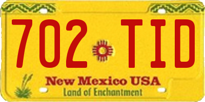 NM license plate 702TID