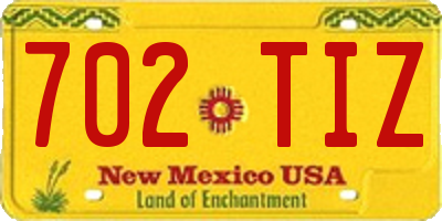 NM license plate 702TIZ