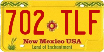 NM license plate 702TLF