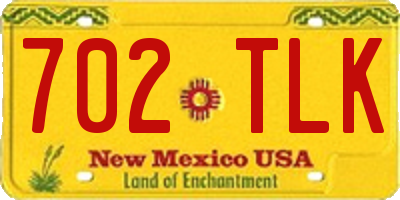 NM license plate 702TLK