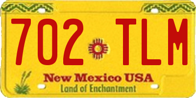 NM license plate 702TLM