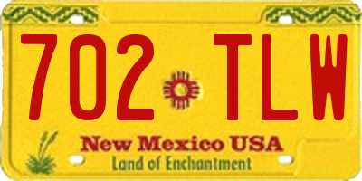 NM license plate 702TLW