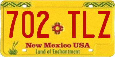 NM license plate 702TLZ