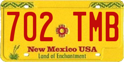 NM license plate 702TMB