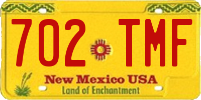 NM license plate 702TMF