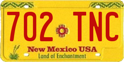 NM license plate 702TNC