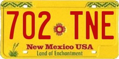 NM license plate 702TNE