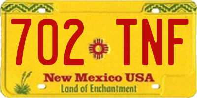 NM license plate 702TNF