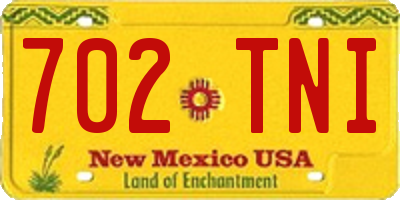 NM license plate 702TNI