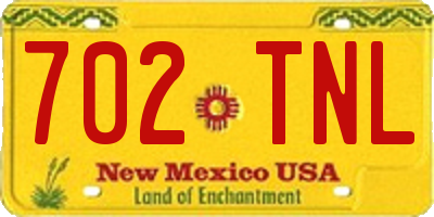 NM license plate 702TNL