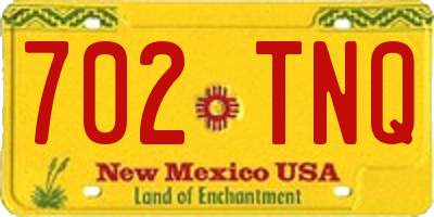 NM license plate 702TNQ