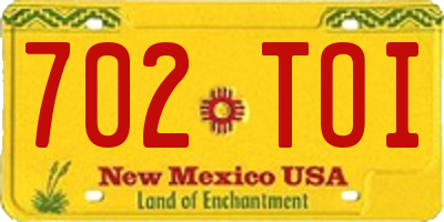 NM license plate 702TOI