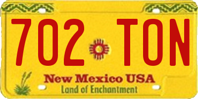 NM license plate 702TON