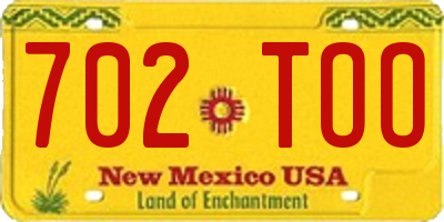 NM license plate 702TOO