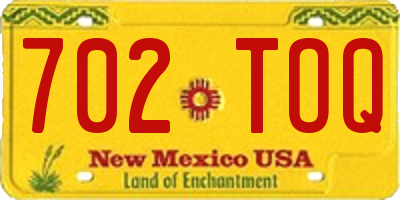 NM license plate 702TOQ