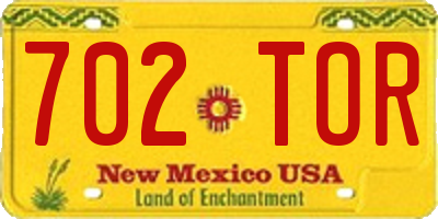 NM license plate 702TOR