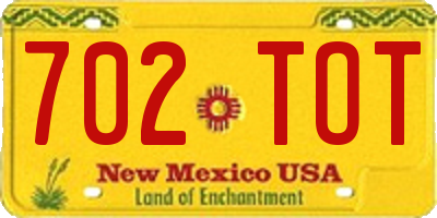 NM license plate 702TOT