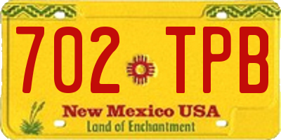 NM license plate 702TPB