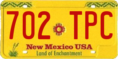 NM license plate 702TPC