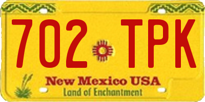 NM license plate 702TPK