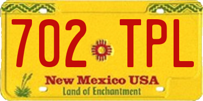 NM license plate 702TPL
