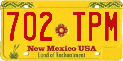 NM license plate 702TPM