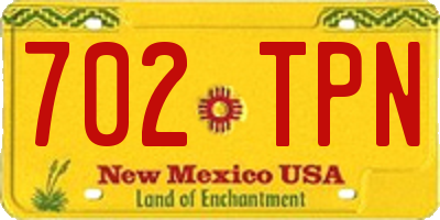 NM license plate 702TPN