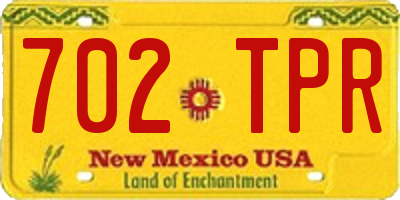 NM license plate 702TPR