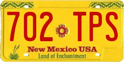 NM license plate 702TPS