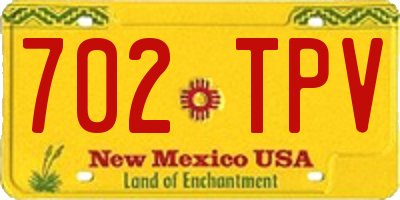 NM license plate 702TPV