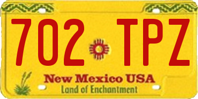 NM license plate 702TPZ