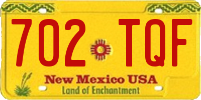 NM license plate 702TQF