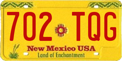 NM license plate 702TQG