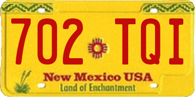 NM license plate 702TQI