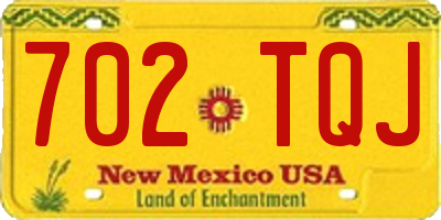 NM license plate 702TQJ