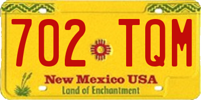 NM license plate 702TQM